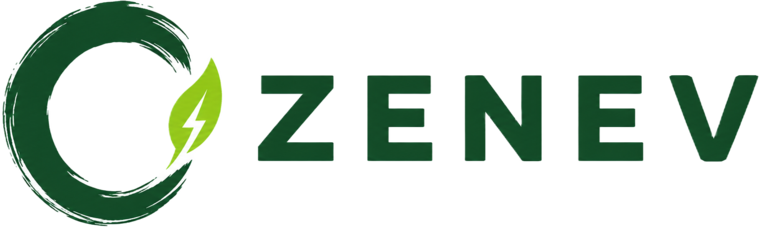 ZENEV logo: a green zen circle with a lightning-bolt leaf